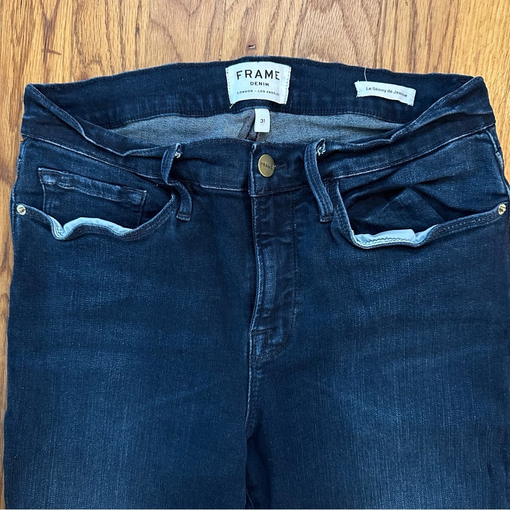 Frame Denim Blue Cropped Ankle Jeans - Picture 3 of 5